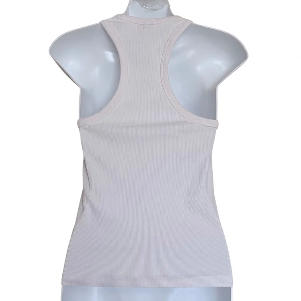 & Other Stories White Ribbed Tank Top Size 6